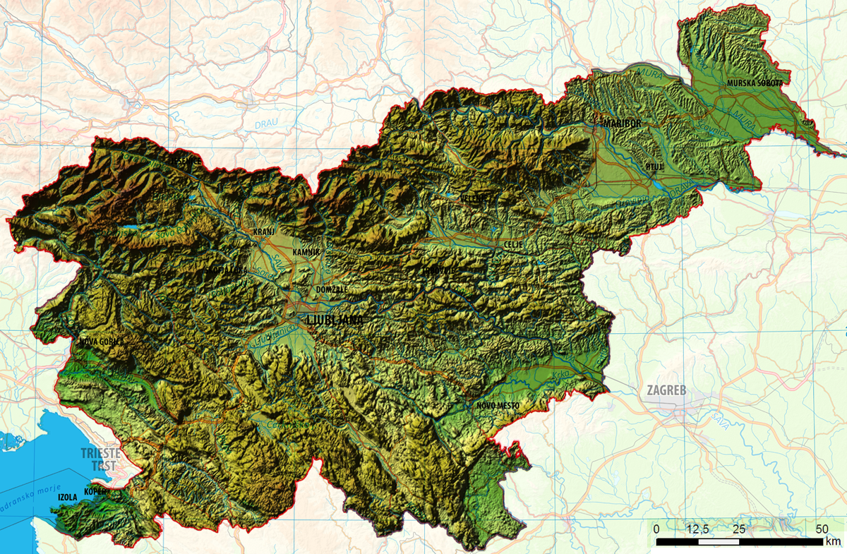 Slovenija - relief, vode in promet