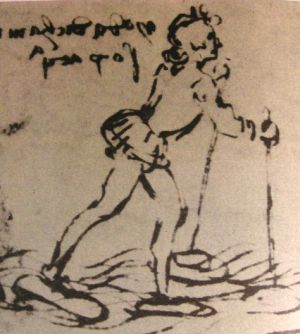 Hoja po vodi, skica Leonardo da Vinci