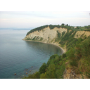 800px-Strunjan-Mesecev_zaliv.jpg<>Strunjanski klif je visok je 80 m. 